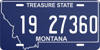 MT license plate 192736O