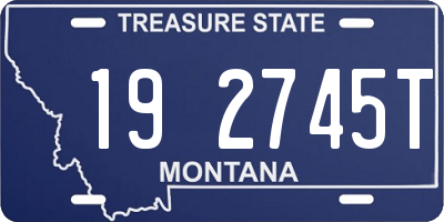 MT license plate 192745T