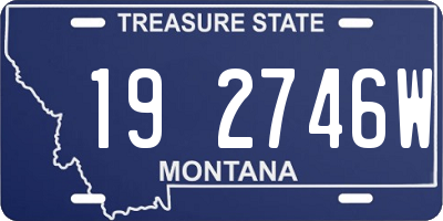 MT license plate 192746W