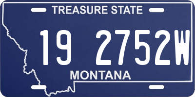 MT license plate 192752W