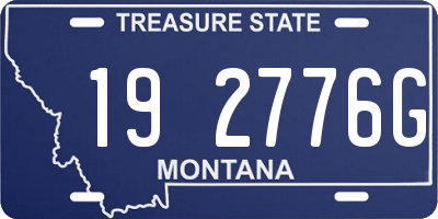 MT license plate 192776G