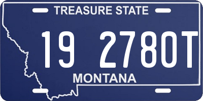 MT license plate 192780T