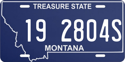 MT license plate 192804S