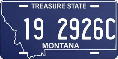 MT license plate 192926C