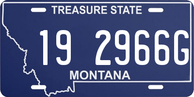 MT license plate 192966G