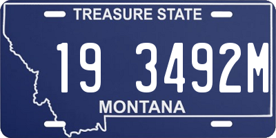 MT license plate 193492M