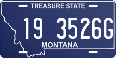 MT license plate 193526G