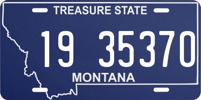 MT license plate 193537O
