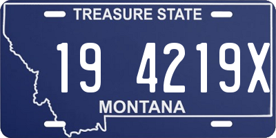 MT license plate 194219X