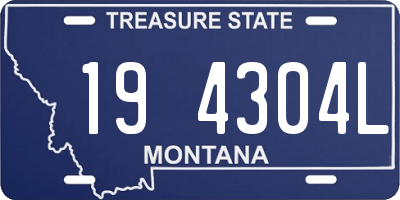 MT license plate 194304L