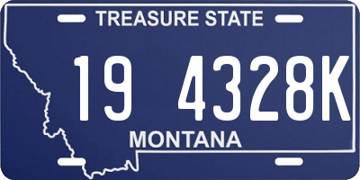 MT license plate 194328K