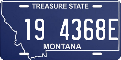 MT license plate 194368E