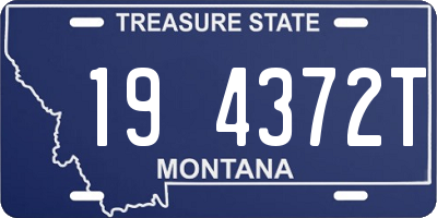 MT license plate 194372T