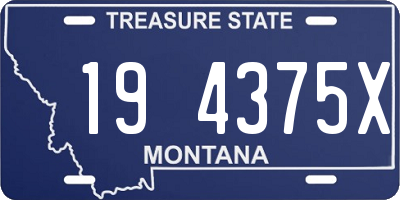 MT license plate 194375X