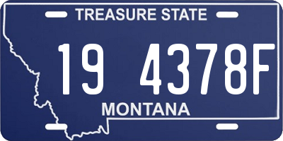 MT license plate 194378F