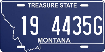MT license plate 194435G
