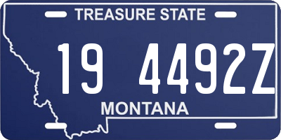 MT license plate 194492Z
