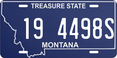 MT license plate 194498S