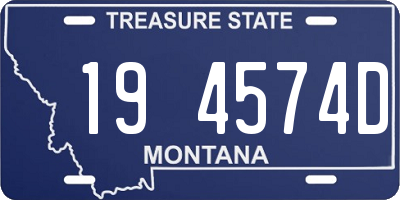 MT license plate 194574D