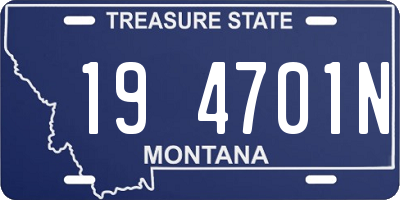 MT license plate 194701N