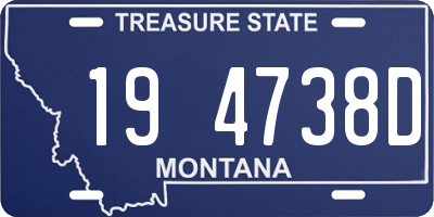 MT license plate 194738D