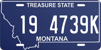 MT license plate 194739K