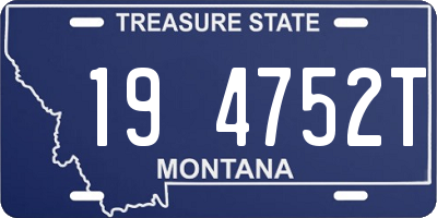 MT license plate 194752T