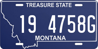 MT license plate 194758G