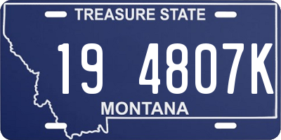 MT license plate 194807K
