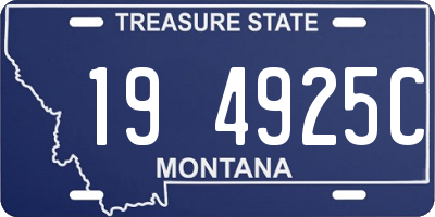 MT license plate 194925C