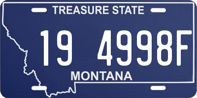 MT license plate 194998F
