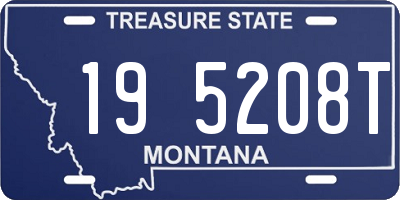MT license plate 195208T
