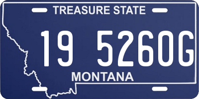 MT license plate 195260G