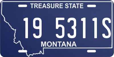 MT license plate 195311S