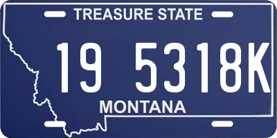 MT license plate 195318K
