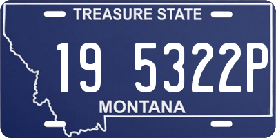 MT license plate 195322P