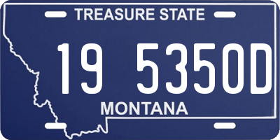 MT license plate 195350D