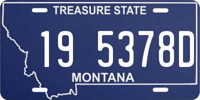 MT license plate 195378D