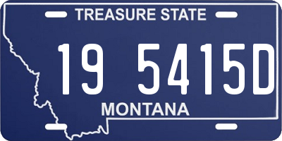 MT license plate 195415D