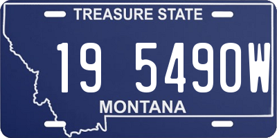 MT license plate 195490W