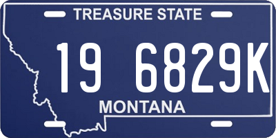 MT license plate 196829K