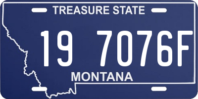 MT license plate 197076F