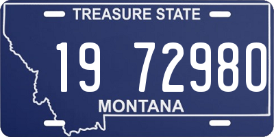 MT license plate 197298O