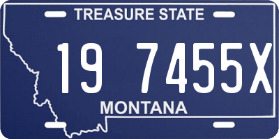 MT license plate 197455X