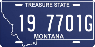 MT license plate 197701G