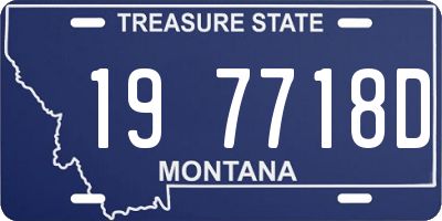 MT license plate 197718D