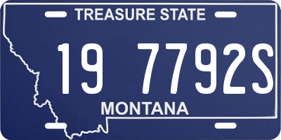 MT license plate 197792S