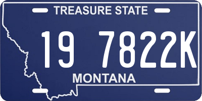 MT license plate 197822K