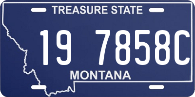 MT license plate 197858C