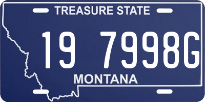 MT license plate 197998G